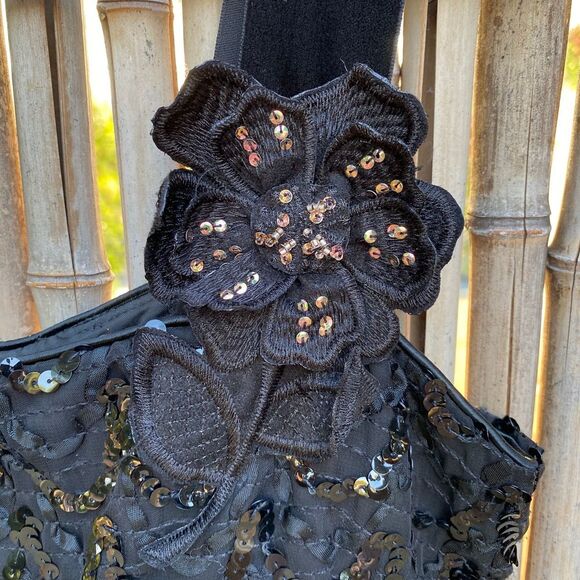 Nanette Lepore all over Sequins sleeveless cami Top sz 4 Y2K babydoll whymsycal - Picture 5 of 9